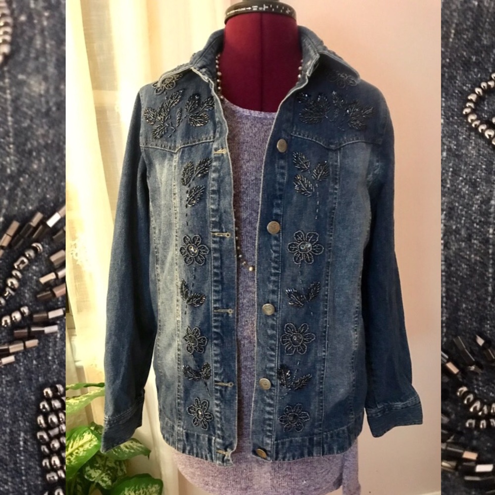 Very cool Beaded Jean jacket.